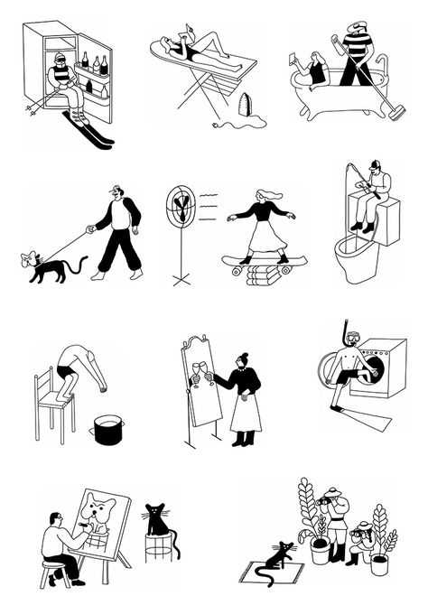 Quarantine Spots on Behance Spot Illustration Inspiration, Line Illustration People, People Line Drawing, Line Art Character, Line Art People, Line Drawing People, Sketchy Illustration, Line People, Line Drawing Illustration