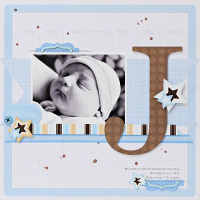 Sketchy Thursday - Pebbles, Inc. Baby Boy Scrapbook Layouts, Scrapbook Bebe, Boy Scrapbook Layouts, Baby Scrapbook Pages, Scrapbooking Layouts Baby, Baby Layouts, Scrapbook Boys, Baby Boy Scrapbook