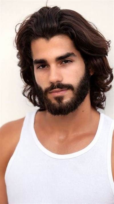 sexy.men with long black hair - Yahoo Search Results Men With Long Black Hair, Guys Haircuts, Man Haircut, Beard Growth Kit, Beard Shampoo, Beard Growth Oil, Barbershop Design, Beard Conditioner, Long Hairstyle