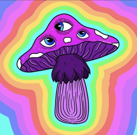 Trippy Wall Art, Trippy Artwork, Mushroom Paint, Trippy Wall, Carnival Posters, Trippy Drawings, Mushroom Drawing, Psychadelic Art, Trippy Painting