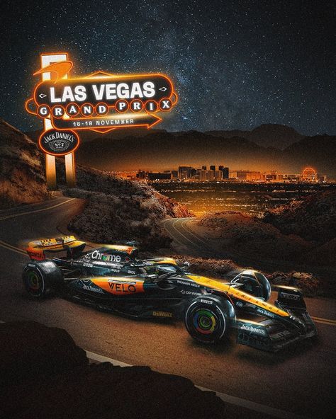 F1 Racing Poster, Las Vegas 2023, Vegas 2023, Race Car Driving, Gta 6, F1 Poster, Racing Posters, Mc Laren, Richard Mille