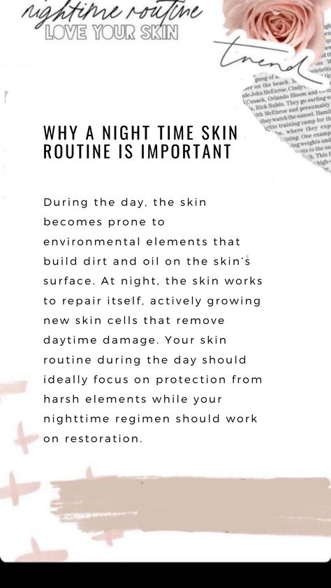 Nighttime Skincare Aesthetic, Skincare At Night, Night Time Skin Routine, Skincare Basics, Cosmetic Nurse, Beauty Skin Quotes, Night Skincare, Skin Facts, Esthetician Marketing