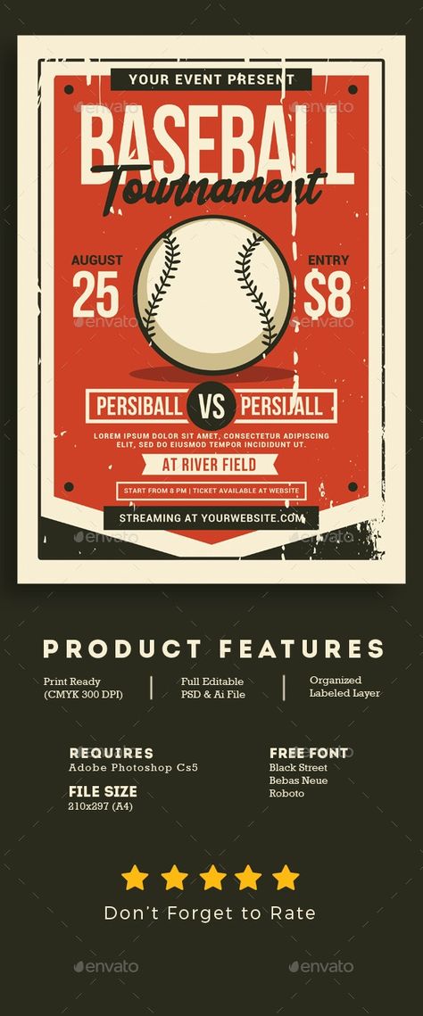 Baseball Tournament Flyer #Ad #Baseball, #sponsored, #Tournament, #Flyer Baseball Tournament, Retail Logo, Flyer Poster, Poster Invitation, Flyer Template, Invitation Design, Logo Branding, Retro Style, Baseball