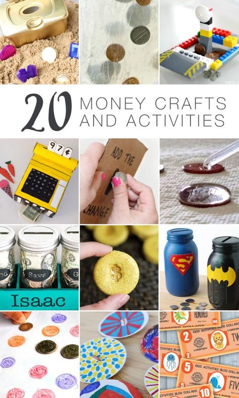 20 money crafts and activities for kids Money Crafts For Preschoolers, Coin Crafts, Teaching Money, Money Activities, Easy Crafts To Sell, Crafts And Activities For Kids, Painted Pots Diy, Diy Crafts For Adults, Kids Money