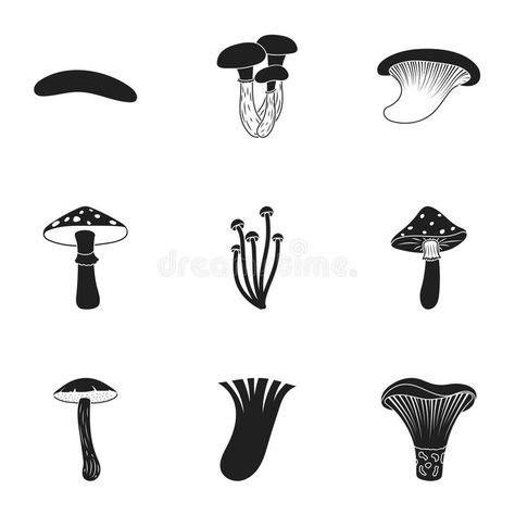 Mushroom set icons in black style. Big collection of mushroom vector symbol royalty free illustration Mushroom Symbol, Mushroom Icon, Mushroom Vector, Mushroom Logo, Milk Logo, Drink Logo, Drinks Logo, Free Illustration, Energy Drink