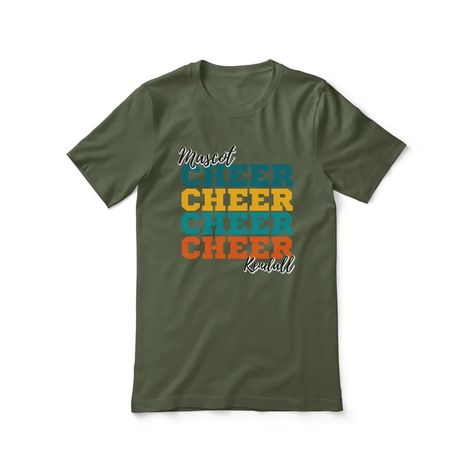 Personalized Cheer Cheer Cheer Shirt With Mascot and Cheerleader Name on a Unisex T-Shirt Cheer Shirt, Proud Parents, Cheer Shirts, From The Sidelines, Pep Rally, Bleachers, Spirit Wear, School Spirit, Fantastic Gifts