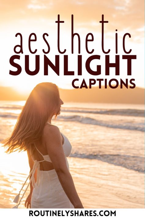 Find the best aesthetci sunlight captions for Instagram that are cute, funny or short. Perfect for that sunlight aesthetic post or story. Sunray Quotes, Sunlight Captions, Sun Captions Instagram, Sunlight Captions For Instagram, Sunlight Quotes, Aesthetic Sunlight, Sunlight Aesthetic, 100 Aesthetic, Inspirational Funny