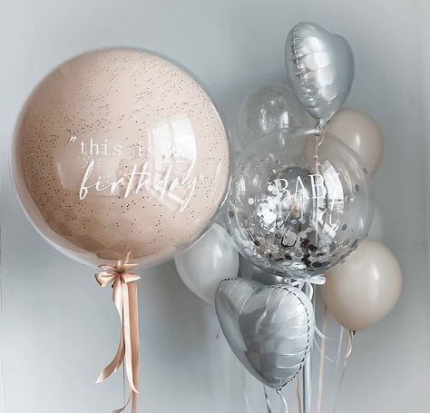 30th Birthday Ideas For Women, Balloon Bouquet Diy, Christmas Balloon Decorations, Welcome Home Baby, 26th Birthday, Birthday Party Theme Decorations, Birthday Balloon Decorations, Balloon Gift, Bubble Balloons