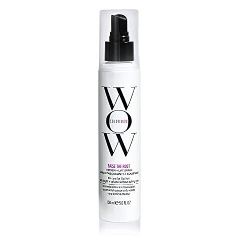 Color Wow Raise the Root Thicken + Lift Spray – All-day root lift + volume on wet or dry hair; never sticky or stiff; non yellowing; heat protection; for all hair types, especially fine, flat hair Wow Raise The Root, Raise The Root, How To Darken Hair, Idda Van Munster, Bombshell Hair, Root Cover Up, Wow Hair Products, Dull Colors, Color Wow