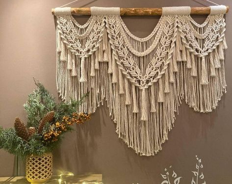 Large Wall Hanging Macrame, Macrame Photo Backdrop, Macrame Bed Headboard, Macrame Over Bed, Macrame Sign, Bed Tapestry, Macrame Wall Hanging Ideas, Extra Large Macrame Wall Hanging, Macrame Wall Hanging Large