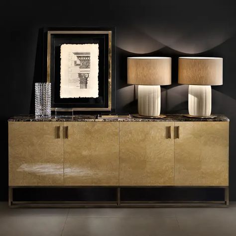 Luxury Buffets and Sideboards - Juliettes Interiors Luxury Sideboard, Modern Italian Design, Emperador Marble, London Interior Design, Buffets And Sideboards, Interior Design Guide, Outdoor Furniture Sofa, Wall Art Lighting, Marble Surface