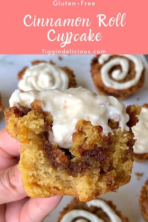 Cinnamon Roll Cupcakes Box Cake, Gluten Free Cinnamon Roll Muffins, Gluten Free Snickerdoodle Cupcakes, Cinnamon Cupcakes Easy, Cinnabon Cinnamon Cupcakes, Cinnamon Bun Cupcakes, Gluten Free Cinnamon Roll Cake, Easy Gluten Free Cupcakes, Cinnamon Roll Cupcakes Easy