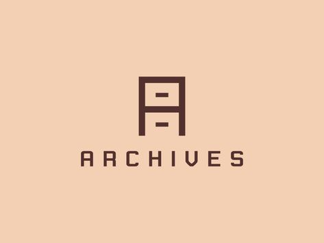 'A' for Archive + A Filing Cabinet & custom typography! Minimal Logos Typography, Minimal Logos Inspiration, Minimal Logo Branding, Logos Photography, Minimal Logos, Logos Vintage, Logo Word, Web Design Mobile, Clever Logo