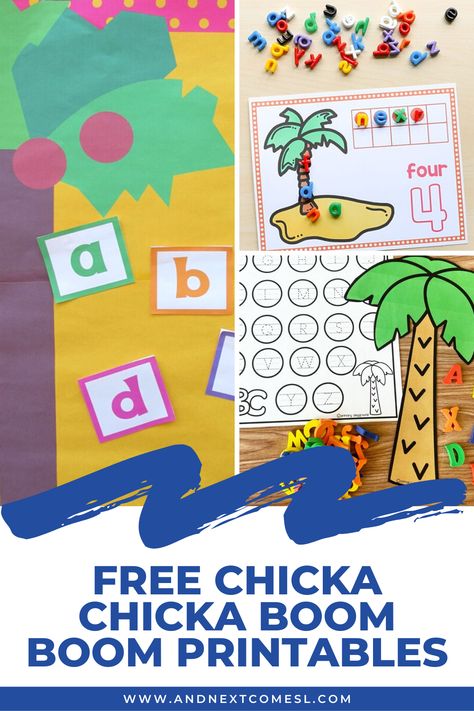 Chicka Chicka Boom Boom Preschool, Chika Chika Boom Boom, Chicka Chicka 123, Chicka Chicka Boom Boom Activities, Preschool Math Printables, Letter C Activities, Alphabet Activities Kindergarten, Chicka Chicka Boom Boom, All About Me Preschool