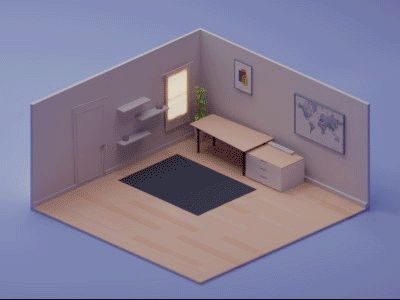 Isometric Animation Gif, Room Animation, Isometric Room, Animation Gif, 3d Interior Design, Perfect Room, Isometric Art, Isometric Design, Isometric Illustration