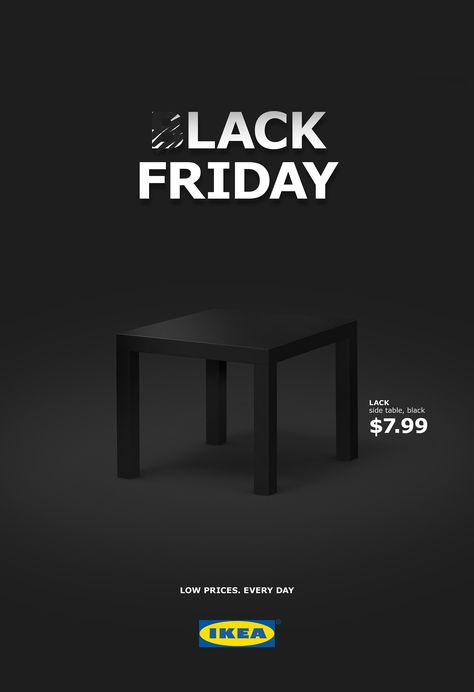 Advertisement by Hjaltelin Stahl, Denmark Black Friday Design Ideas, Clever Ads, Ikea Ad, Black Friday Advertising, Black Friday Campaign, Black Friday Furniture, Christmas Advertising, Magazine Advert, Black Friday Design