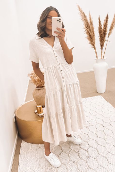 Linen Dress Outfit Summer, Ghana Outfits, Mission Fits, Wonder Wardrobe, Dressing Modestly, Surfergirl Style, Cute Church Outfits, Inspirational Outfits, Teacher Fits