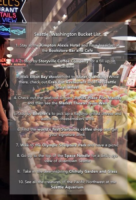 Washington Bucket List, Seattle Attractions, Seattle Eats, Weekend In Seattle, Washington Things To Do, Things To Do In Seattle, Moist Yellow Cakes, Seattle Aquarium, Seattle Art Museum