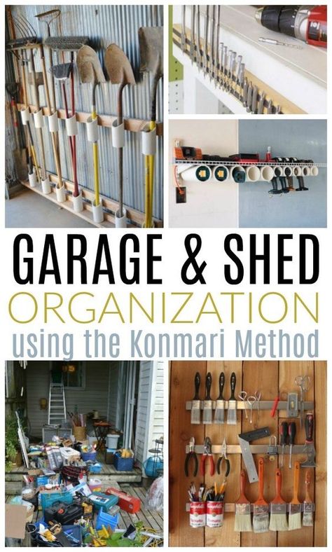 Follow The Yellow Brick Home - Tidy Up Your Lawn and Garden With a Beautiful Garden Shed Sheds Ideas, Garage Organization Tips, Garage Organisation, Storage Shed Organization, Garage Workshop Organization, Garden Tool Organization, Shed Organization, Garage Organization Diy, Garage Organize