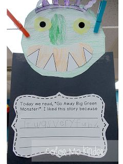 "Go Away, Big Green Monster!" FREEBIE Monster Storytime, October Kindergarten, Kindergarten October, Story Baskets, Party Blower, Monster Theme Classroom, Halloween Classroom Activities, Big Green Monster, Monster Activities