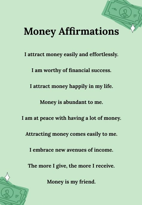 wealth manifestation Money Prayer, Chakra Affirmations, Gratitude Affirmations, Wealth Dna, Wealth Affirmations, Manifesting Money, Attract Money, Positive Self Affirmations, Money Affirmations