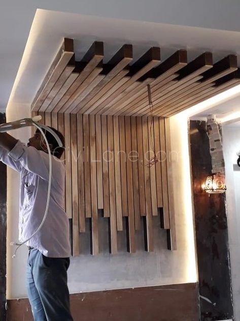 Wooden rafters Wooden Rafters Ceiling, Wooden Rafters Ceiling Interior Design, Wooden Sealing Design Roof Hall, False Ceiling Wooden Designs, Wooden False Ceiling Design For Bedroom, Wooden False Ceiling Bedroom, Wooden False Ceiling Design For Dining, Rafters For Living Room, Wooden Rafters