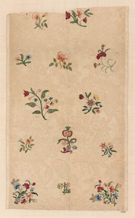 Print Scarf Design, Design Seeds, Hand Painted Furniture, Cute Patterns Wallpaper, Gold Thread, Vintage Textiles, Museum Of Fine Arts, Blue Silk, Vintage Wallpaper