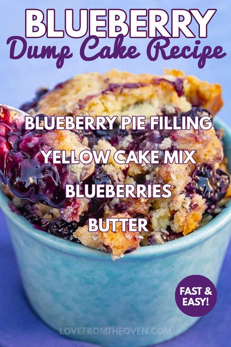 Blueberry Dump Cake Recipes Pie Fillings, Easy Blueberry Dump Cake, Dump Cake Blueberry, Easy Box Cake Recipes 3 Ingredients, Dump Cake Recipes Blueberry, Blueberry Cobbler With Cake Mix Easy, Berry Dump Cake Recipes, Blueberry Desserts Easy, Blueberry Cobbler Dump Cake