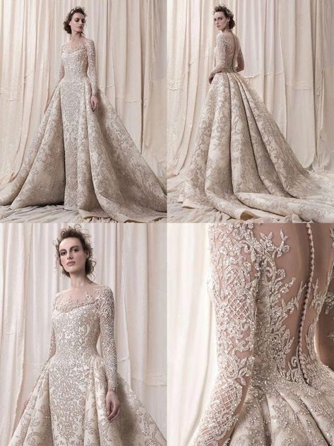 Full Beads Wedding Dress, Regal Wedding Dress, Regal Wedding, Crystal Wedding Dresses, Gold Wedding Dress, Wedding List, فستان سهرة, Sleeve Wedding Dress, Princess Wedding Dresses