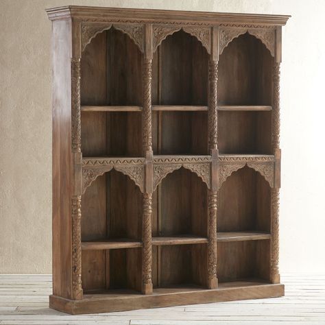 Jaipur Book Shelf | Wisteria British Colonial Furniture, India Furniture, Living Room Design Diy, Morocco Interior, Dream Building, Hand Carved Furniture, Painting Wooden Furniture, Colonial Furniture, Shabby Chic Living Room