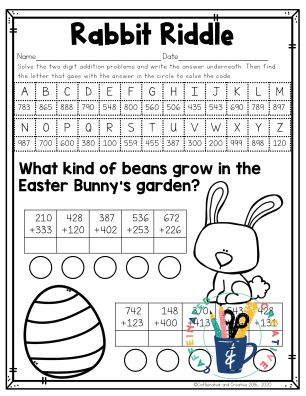 Math Worksheets 2nd Grade, Easter Math Worksheets, Worksheets 2nd Grade, Easter Worksheets, Easter School, Easter Math, Spring Math, Ela Activities, Second Grade Math