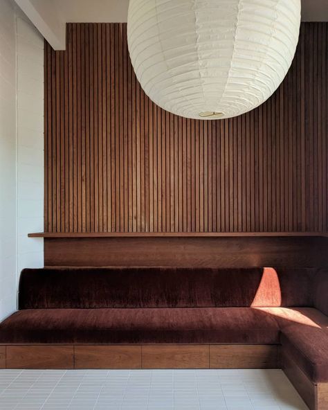 Noguchi Lamp, Heath Tile, Banquette Seating, A Living Room, Residential Architecture, Banquette, Built Ins, Design Inspo, White Light