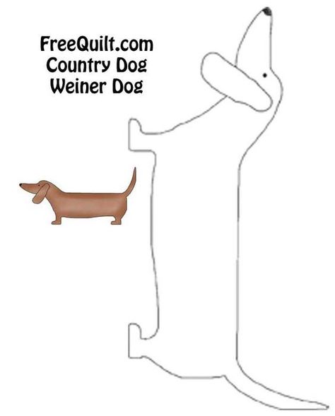 Country Dog Quilt Weiner Dog pattern Dog Quilt Blocks, Sewing Patterns Free Dog, Country Dog, Dog Template, Dachshund Pattern, Dog Outline, Trendy Sewing Patterns, Dog Quilts, Applique Quilt Patterns