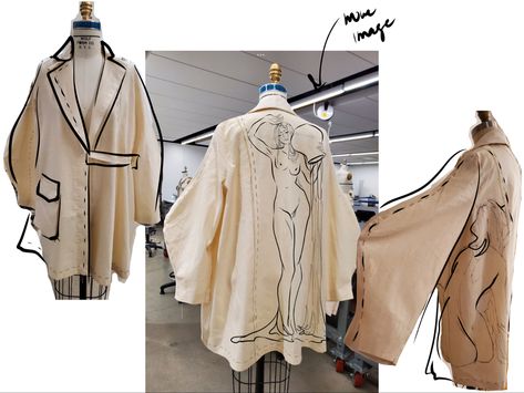 Garment prototype and developed in muslin. Muslin Projects, Garment Industry, Muslin Fabric, Fashion Sketches, Blazer Jacket, Fitness Fashion, Kimono Top, Fashion Show, Fashion Inspo