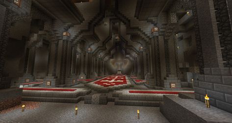 Dwarven Hall, Dwarven Statue, Minecraft Dwarven, Dwarven City, Castle Layout, Minecraft Interior, Minecraft Castle, Minecraft Plans, Minecraft Inspo