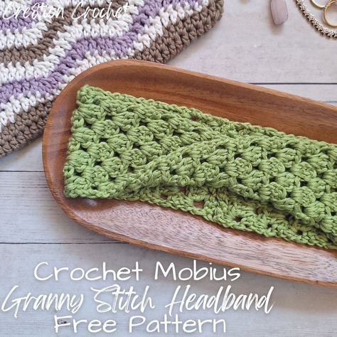 Crochet Mobius Granny Stitch Headband Free Pattern | Easy Granny Stitch Crochet Pattern - Cre8tion Crochet Crochet Mobius, Crochet Patterns Clothes, Granny Stitch Crochet, Easy Crochet Headband, Stitch Headband, Stitch Crochet Pattern, Easy Crochet Headbands, Free Crochet Patterns For Beginners, Daily Crafts