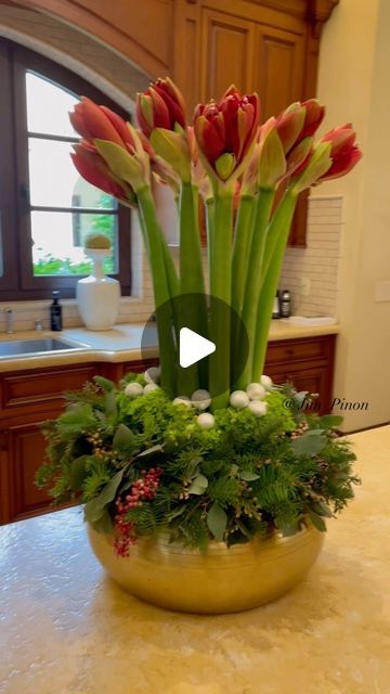 FLORAL DESIGN & WORKSHOP 🇺🇸🇵🇭 on Instagram: "Double vase action - a cool trick when the opening is to wide for your fabulous flowers ! 🌸✨👌🏼 . . . .#flowers #amarilys #dayinfo #freshchristmasgift #holidayflowers #christmaswreaths #fresh" Christmas Floral Designs, Design Workshop, Floral Arrangements Diy, December 25, Christmas Floral, Holiday Inspiration, Holiday Wreaths, Merry And Bright, Floral Designs