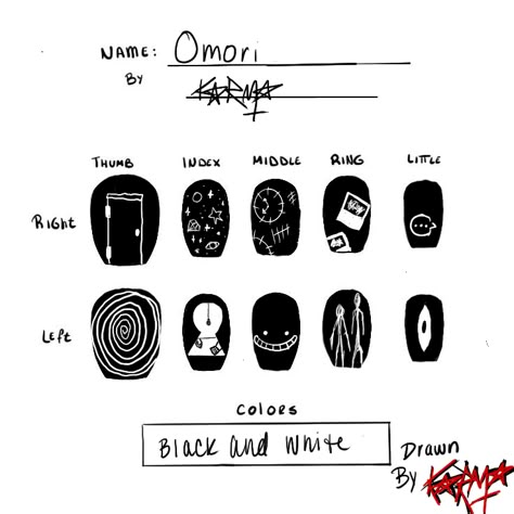 omori nail art nail inspiration Game Nails Art, Game Nail Designs, The Last Of Us Nails Art, Undertale Nail Art, Nail Art Poses, Ghost Band Nail Art, Omori Nails Ideas, Mitski Nails Ideas, Sui̇ci̇deboys Nail