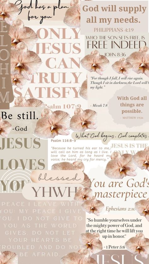 This is a christian wallpaper in beige tones with some orchids in earthy tones Aesthetic Christian Wallpaper Collage, Christianity Wallpaper, Orchid Wallpaper, Bible Quotes Background, Psalm 116, Catholic Wallpaper, Philippians 4 19, Christian Motivational Quotes, Christian Quotes Wallpaper