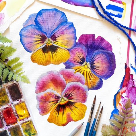 Margarita Astashova on Instagram: “💛🧡💜This quick sketch is for a LESSON that I am already testing with aspiring artists. I have tested in practice that everyone can cope with…” Botanical Painting, Quick Sketch, Watercolor Sketch, Flower Art Painting, Watercolor Inspiration, Digital Flowers, Botanical Art, Botany, Pansies