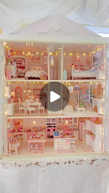 Boho Barbie House, Boho Dollhouse Diy, Bohemian Dollhouse, Dollhouse With Doors, Beach Bungalow Dollhouse, Miniature Bedroom, Good Morning World, Pink Kitchen, October 25