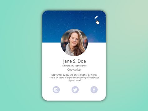 Profile Card Ui, User Profile Ui Design, Profile Card Design, Profile Ui Design, Profile Ui, Card Ui, Member Card, Daily Ui, Web Ui Design