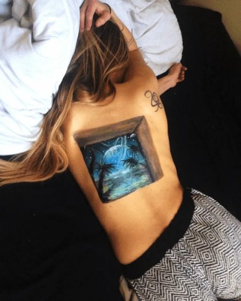 Tato 3d, Optical Illusion Paintings, Illusion Paintings, Body Paintings, Back Painting, 3d Tattoo, 3d Tattoos, Back Art, Tattoos And Body Art