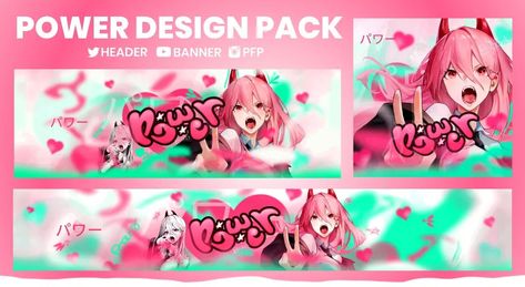 Power Design Pack . Dm To Get Your's . . . [ YT BANNER, TWITTER HEADER, TWITCH HEADER, PFP ] . #animeheader #twitterheader #animebanner #logo #chainsawman #gfxdesign Twitch Header, Banner For Twitch, Profile Discord, Yt Banner, Banner Twitch, Power Design, Header Banner, Anime Edits, Twitter Header