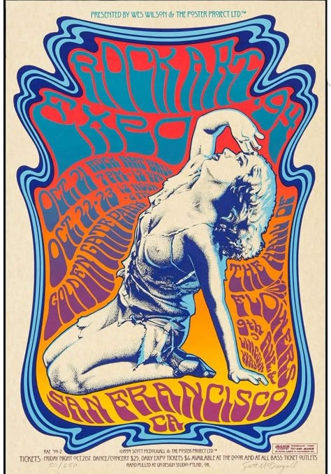 60s Posters, 70s Posters, Wes Wilson, Graphic Techniques, Stanley Mouse, Music Poster Art, Hippie Posters, Rock Poster Art, 70 Fashion