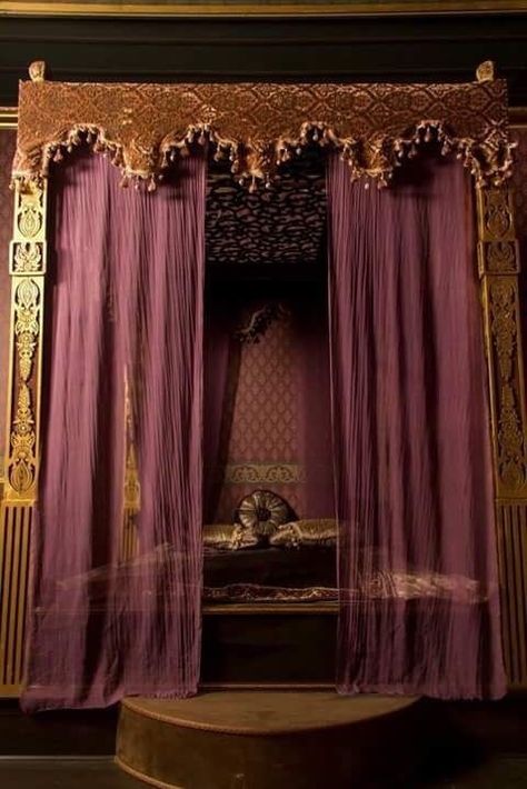 ornate bed uploaded by Aesthetics Gallery on We Heart It Have Inspiration, Arabian Nights, Skyrim, Dc Universe, Dream Room, Aladdin, Future House, Bedroom Design, Palace