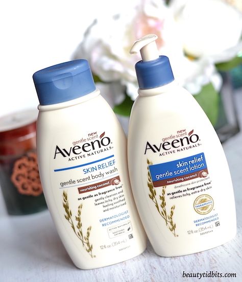 AVEENO Skin Relief Gentle Scent Nourishing Coconut Body Wash and Lotion Body Wash And Lotion, Tea Tree Body Wash, Coconut Body Wash, Honey Body Wash, Coconut Lotion, Aveeno Skin Relief, Helpful Hacks, Scented Lotion, Body Accessories