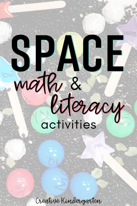 Learning About Space Activities, Outer Space Language Activity, Space Maths Activities, Math Space Activities, Space Theme Literacy Activities, Space Stem Activities For Kindergarten, Space Name Activities, Space Themed Math Activities, Universe Kindergarten Activities