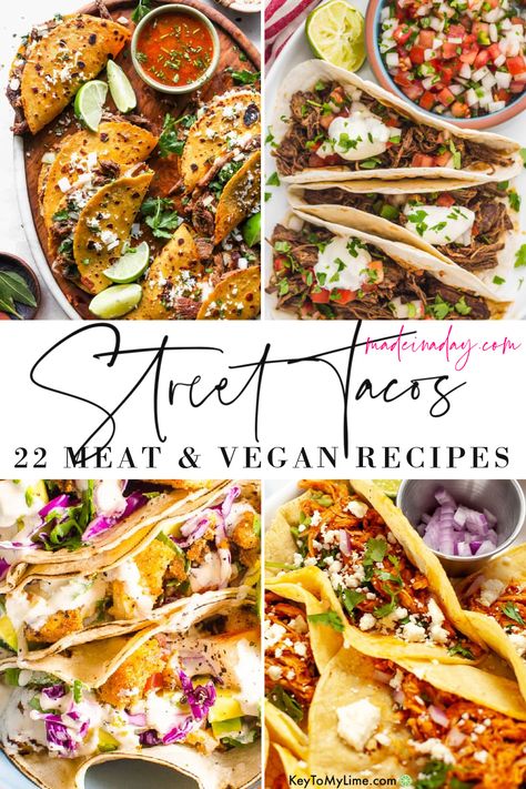 Make your own restaurant-style tacos at home. This list of different kinds of Mexican tacos recipes is a great starting point to create the flavors you love. #taco #streettaco #mexican #birria #carneasada #barbacoa #carnitas #jackfruit #shrimp #fish #potatoes Mexican Tacos Recipes, Family Recipe Ideas, Comfort Food Sides, Mexican Birria, Tacos At Home, Taco Recipes Mexican, Tacos Recipes, Southwest Recipes, Boho Decor Ideas