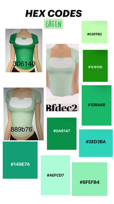 Green Hex Codes, Green Hex Code, Vip Dress, Color Design Inspiration, Fashion Gal, Hex Codes, Hex Color Codes, Combo Dress, Green Colour Palette